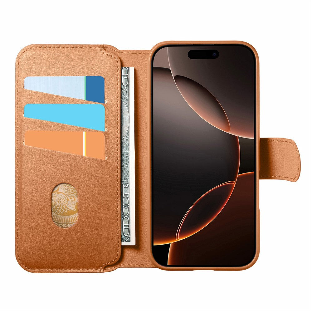CASENEO For iPhone 17 Pro Max Magnetic Case RFID Blocking Wallet Detachable Leather Phone Cover with Wristband