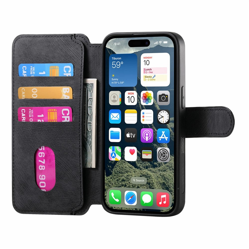 CASENEO MW-03 For iPhone 17 Case with Detachable Wallet Leather + TPU Phone Cover