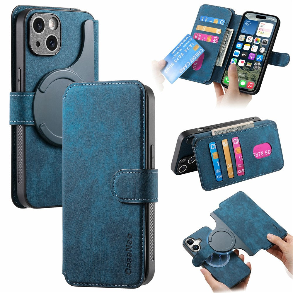 CASENEO MW-03 For iPhone 17 Case with Detachable Wallet Leather + TPU Phone Cover