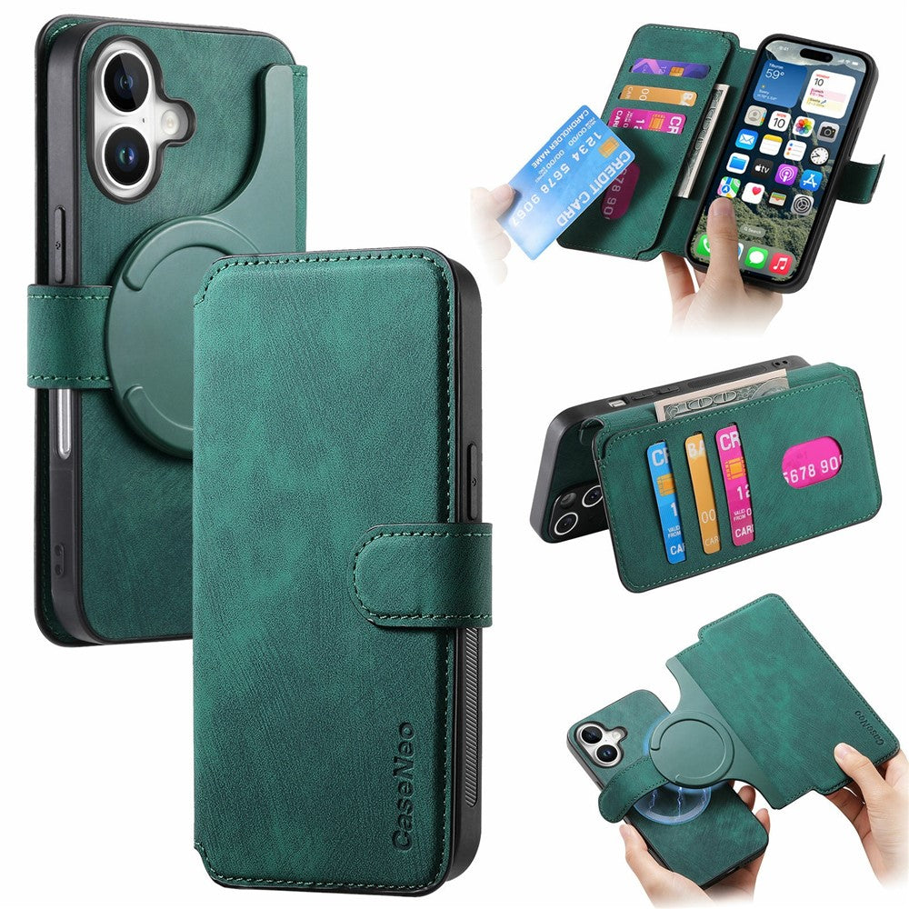 CASENEO MW-03 For iPhone 17 Case with Detachable Wallet Leather + TPU Phone Cover