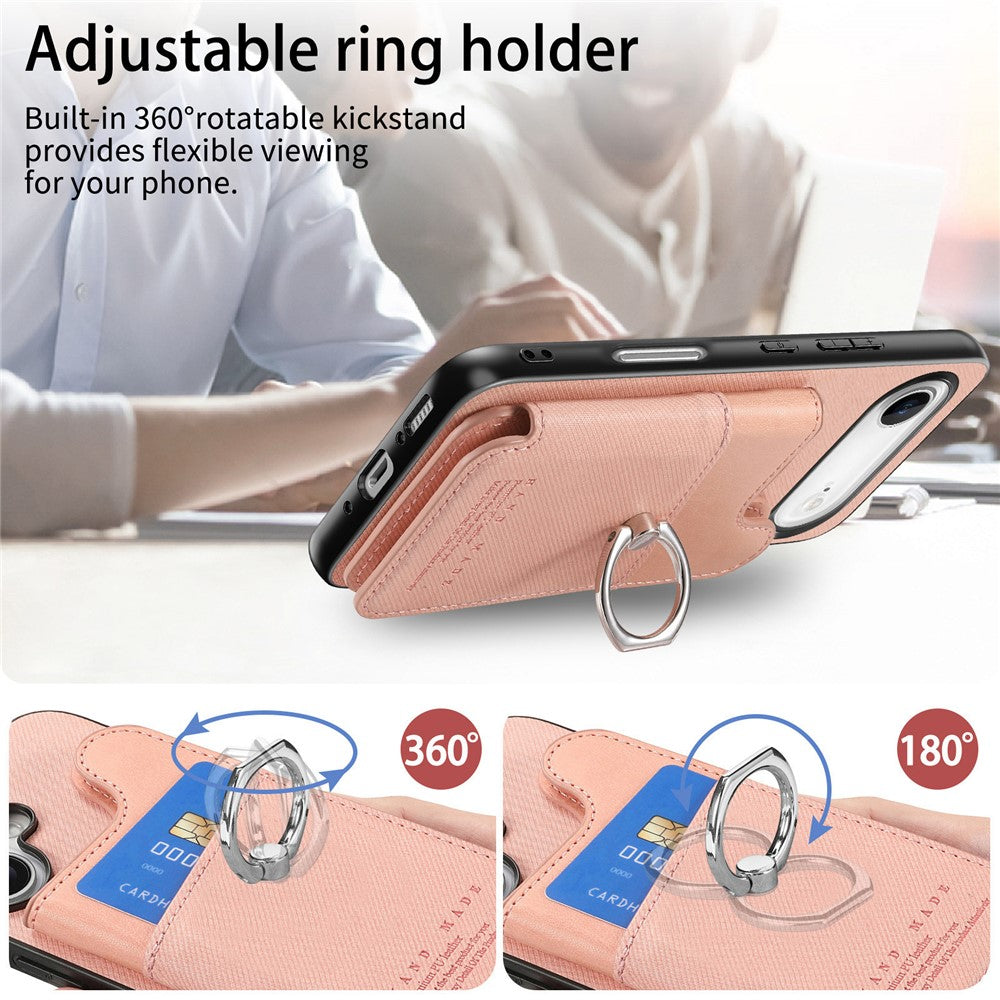 For iPhone Air Case with Card Holder Kickstand Leather + TPU + PC Phone Cover