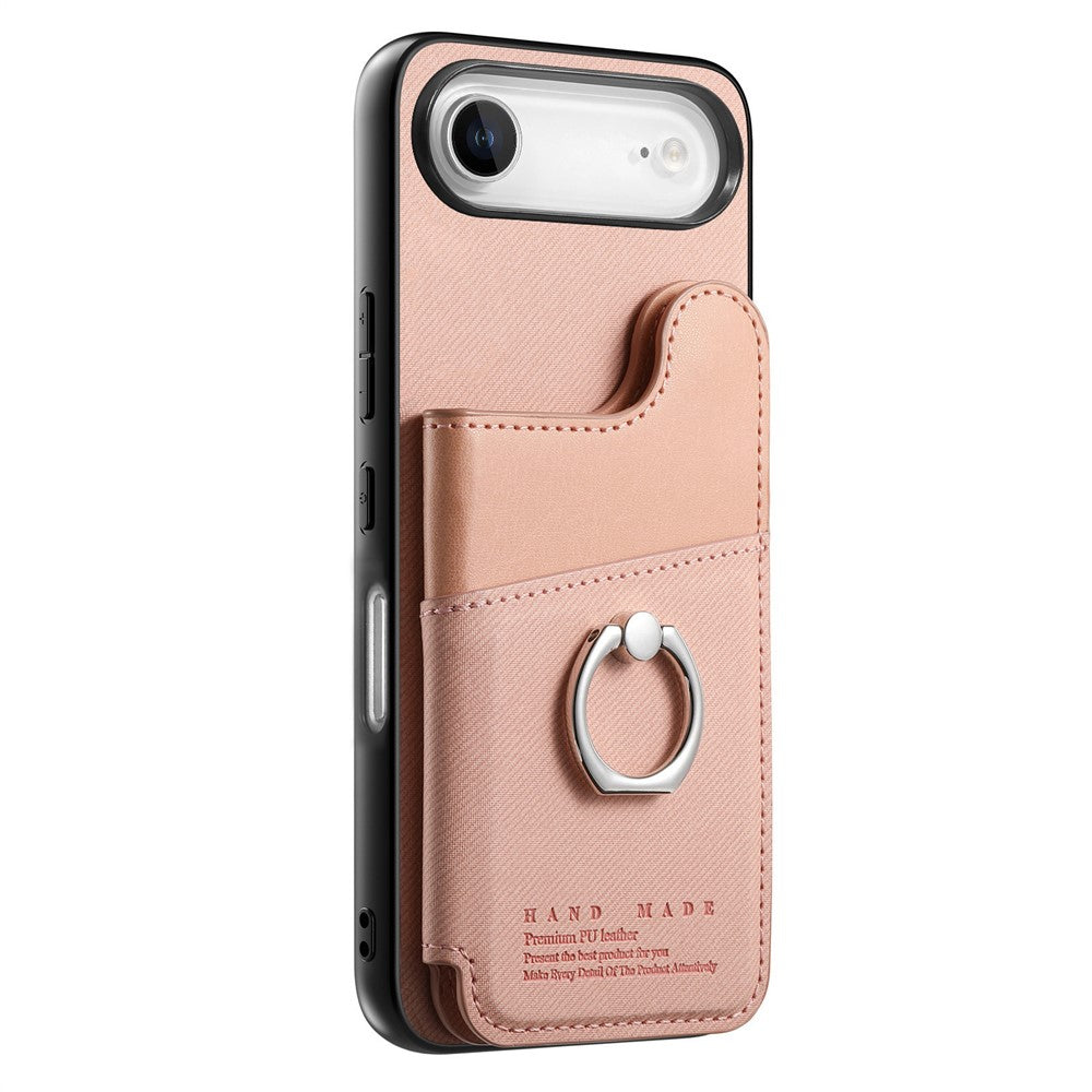 For iPhone Air Case with Card Holder Kickstand Leather + TPU + PC Phone Cover