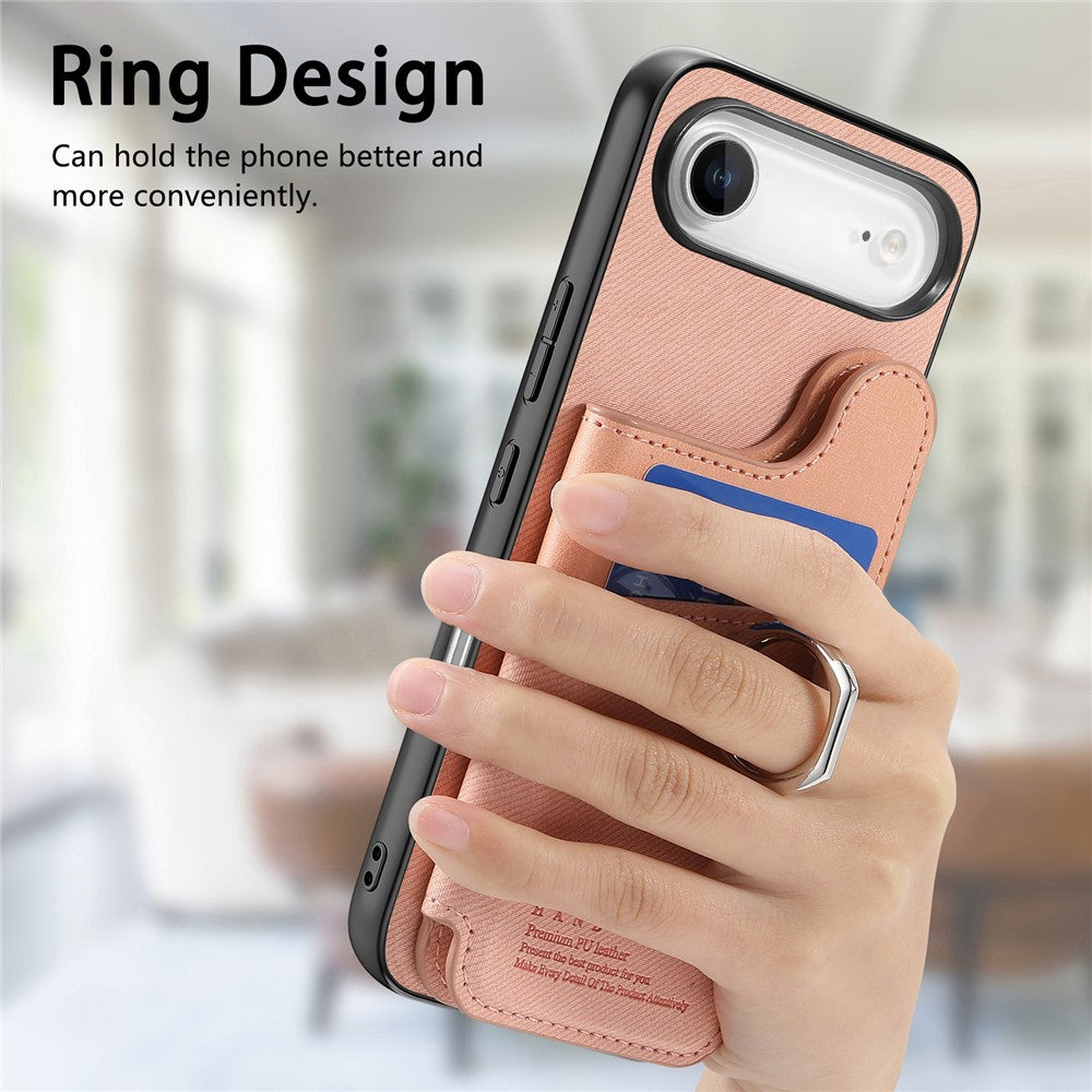 For iPhone Air Case with Card Holder Kickstand Leather + TPU + PC Phone Cover