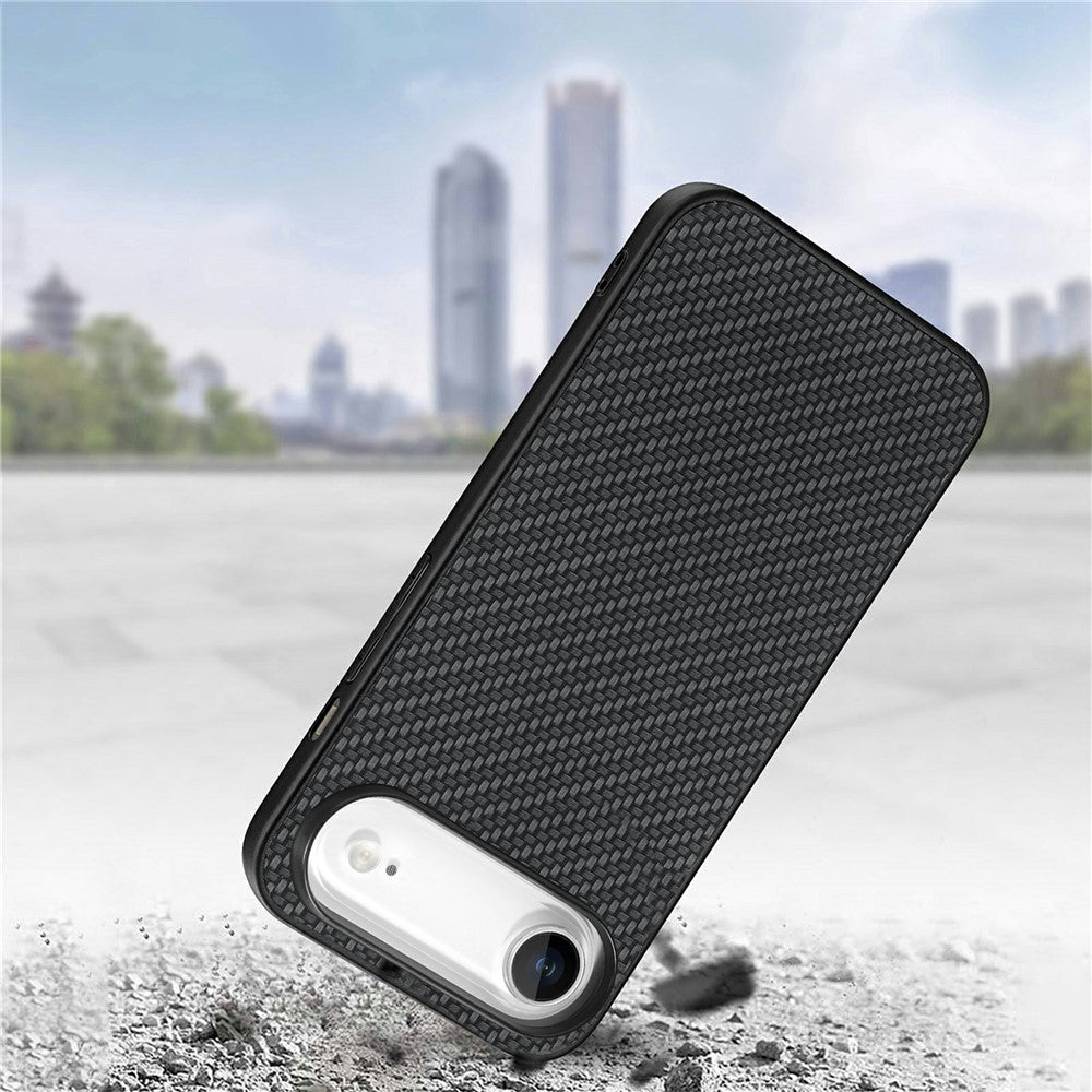 For iPhone Air Case Carbon Fiber Texture PU Leather + PC + TPU Phone Cover
