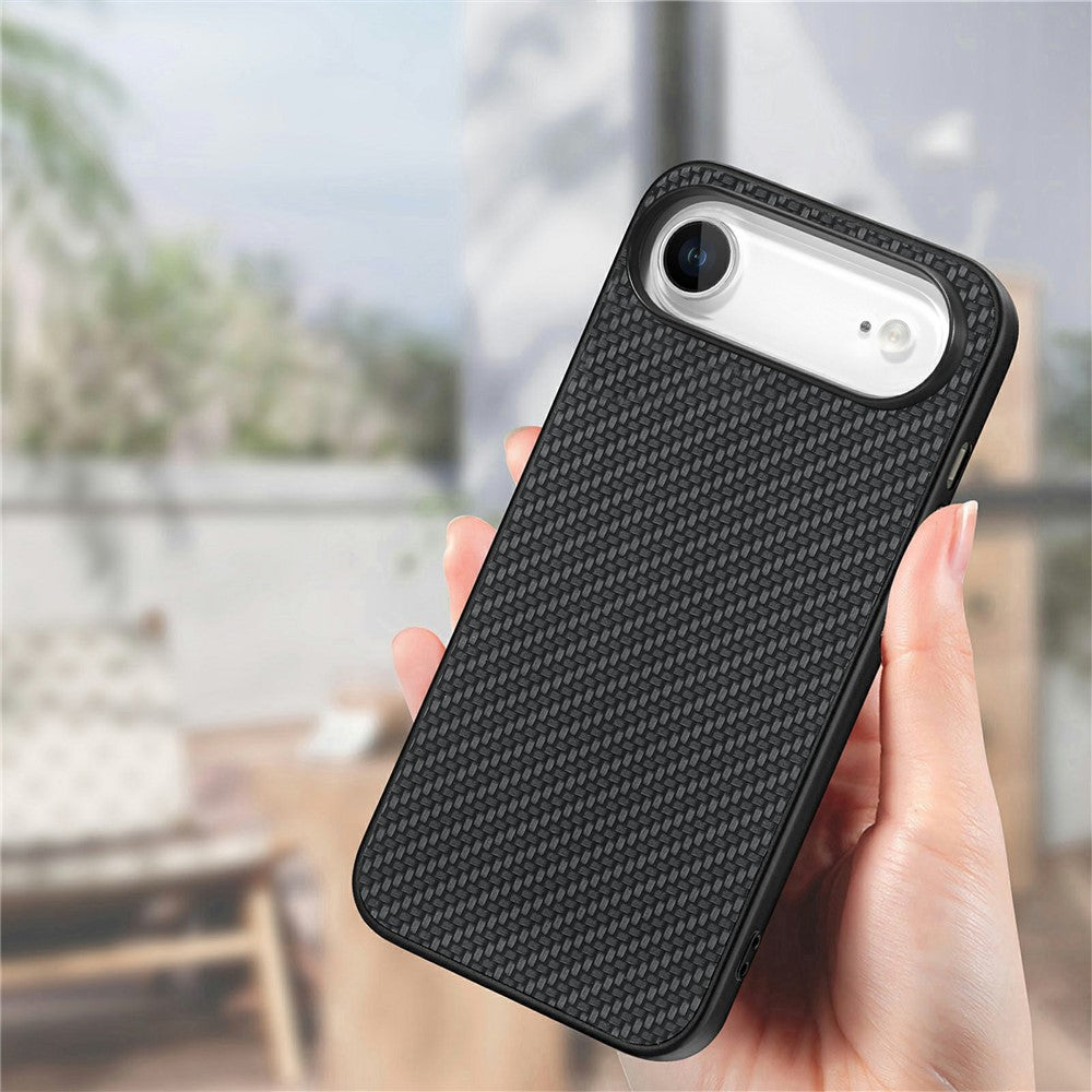 For iPhone Air Case Carbon Fiber Texture PU Leather + PC + TPU Phone Cover