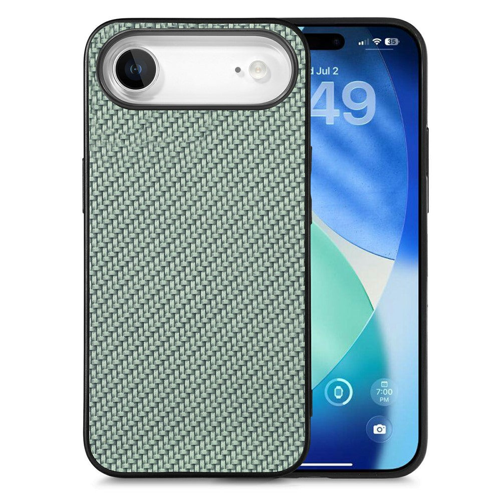 For iPhone Air Case Carbon Fiber Texture PU Leather + PC + TPU Phone Cover