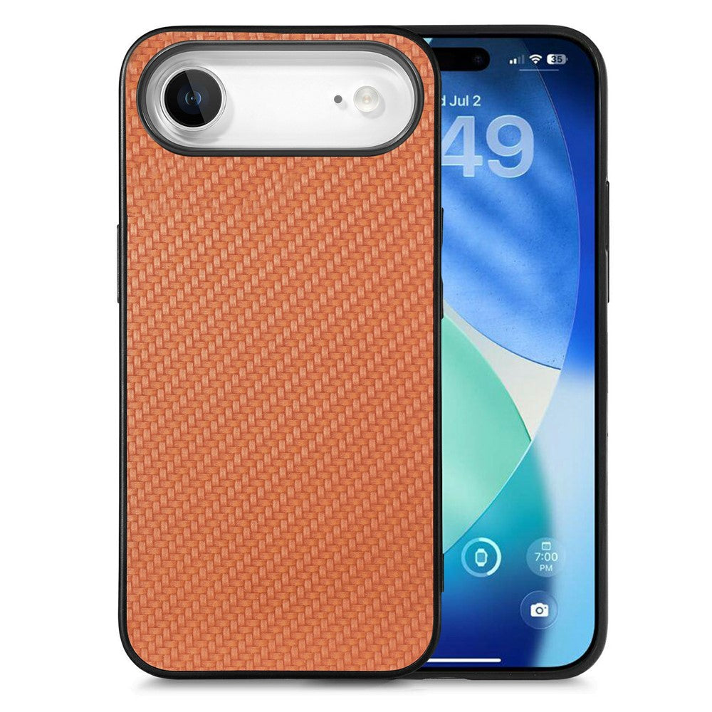 For iPhone Air Case Carbon Fiber Texture PU Leather + PC + TPU Phone Cover