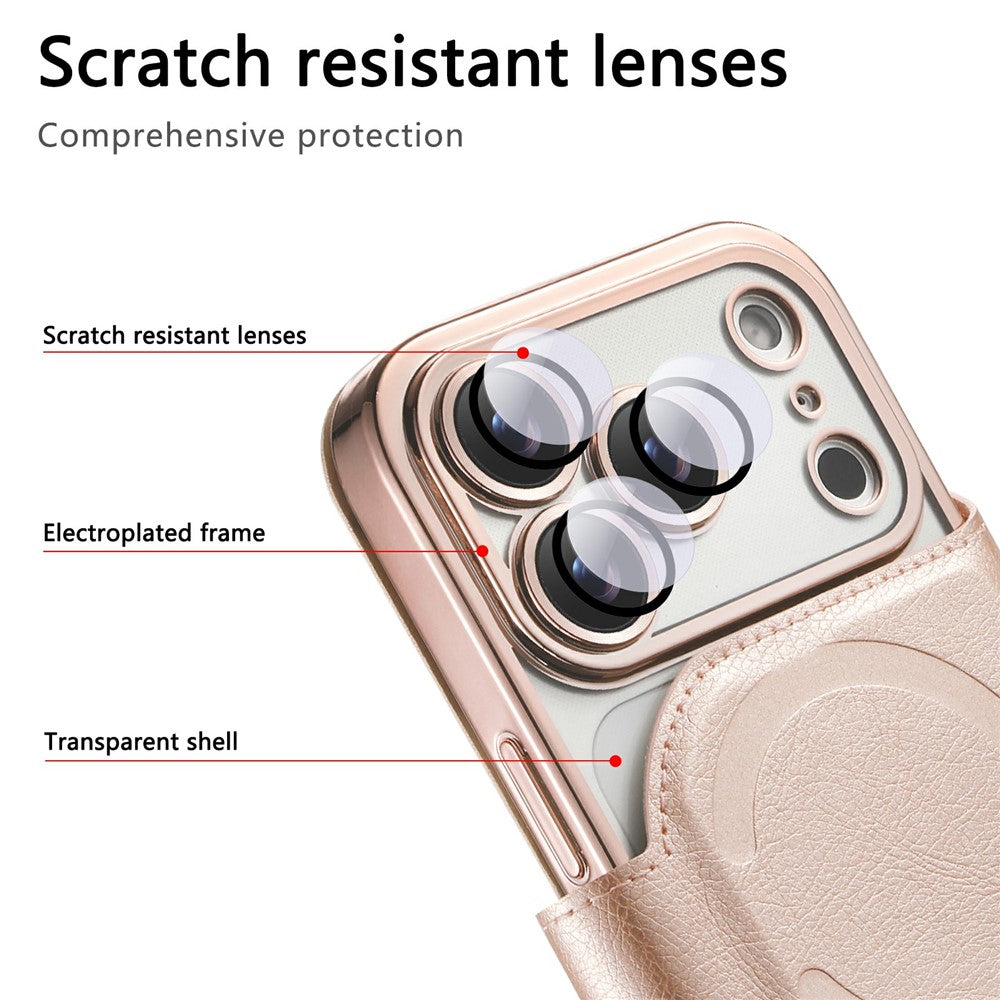 For iPhone 17 Pro Max Case Compatible with MagSafe Detachable Leather Phone Cover with Lens Film