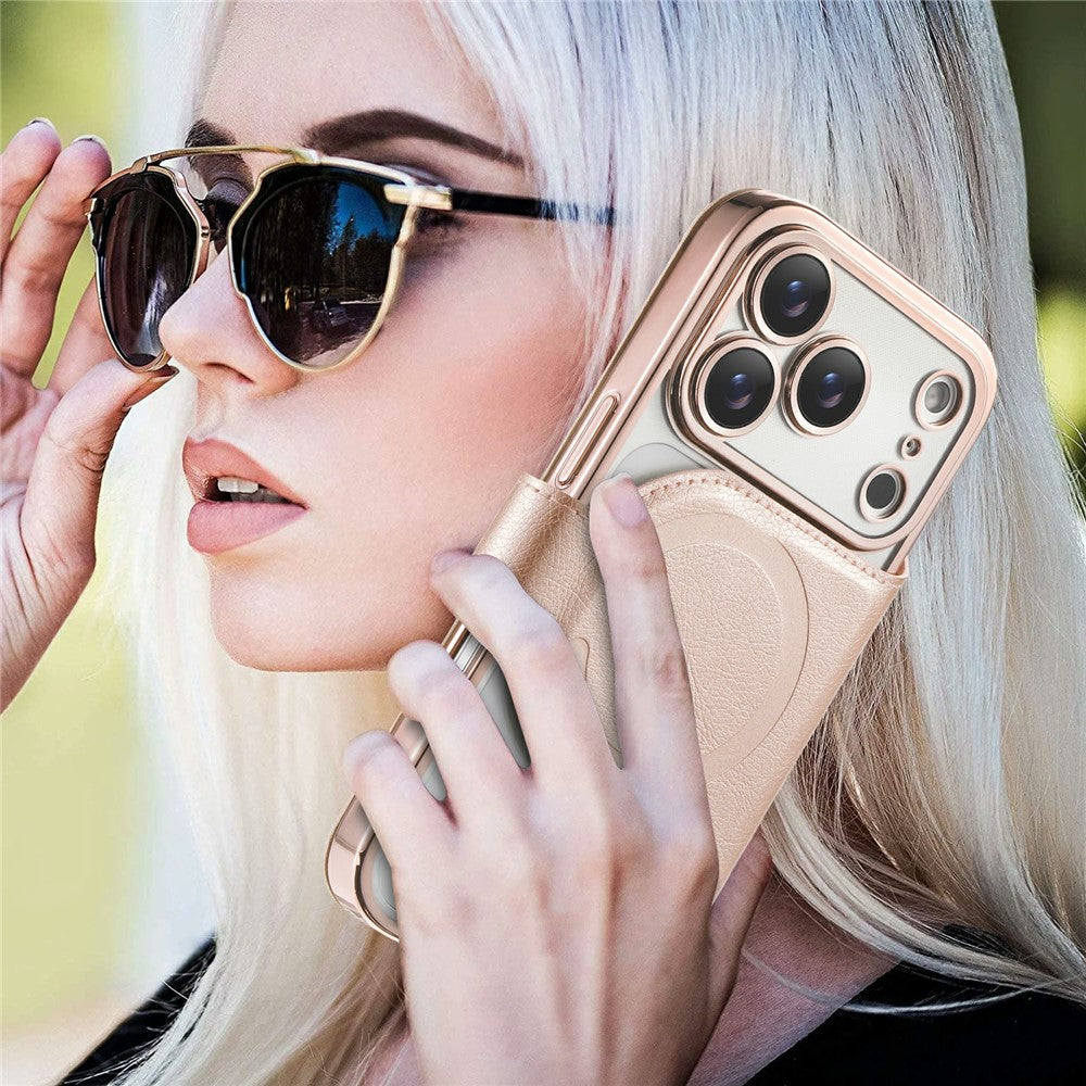 For iPhone 17 Pro Case Compatible with MagSafe Detachable Leather Phone Cover with Lens Film