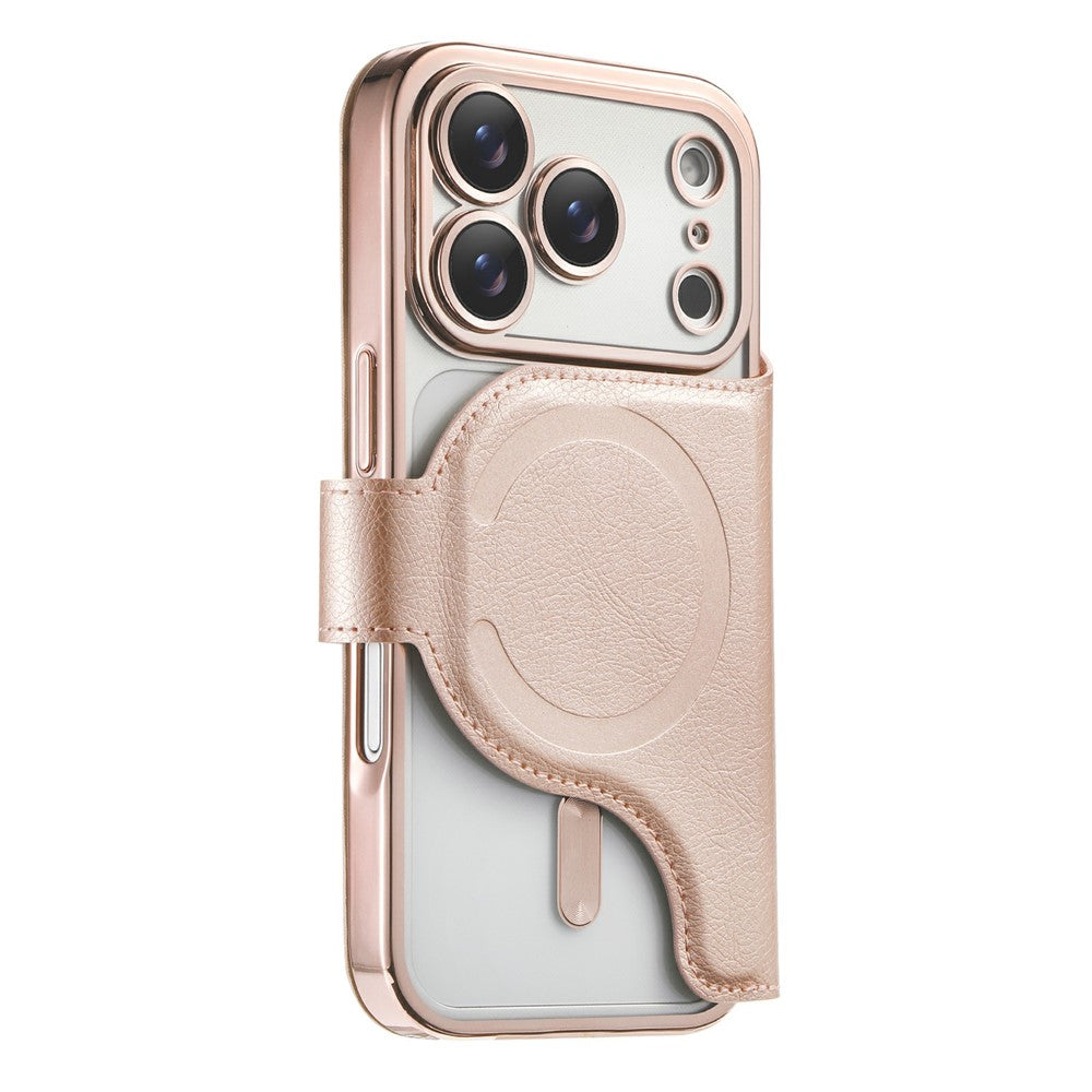 For iPhone 17 Pro Case Compatible with MagSafe Detachable Leather Phone Cover with Lens Film