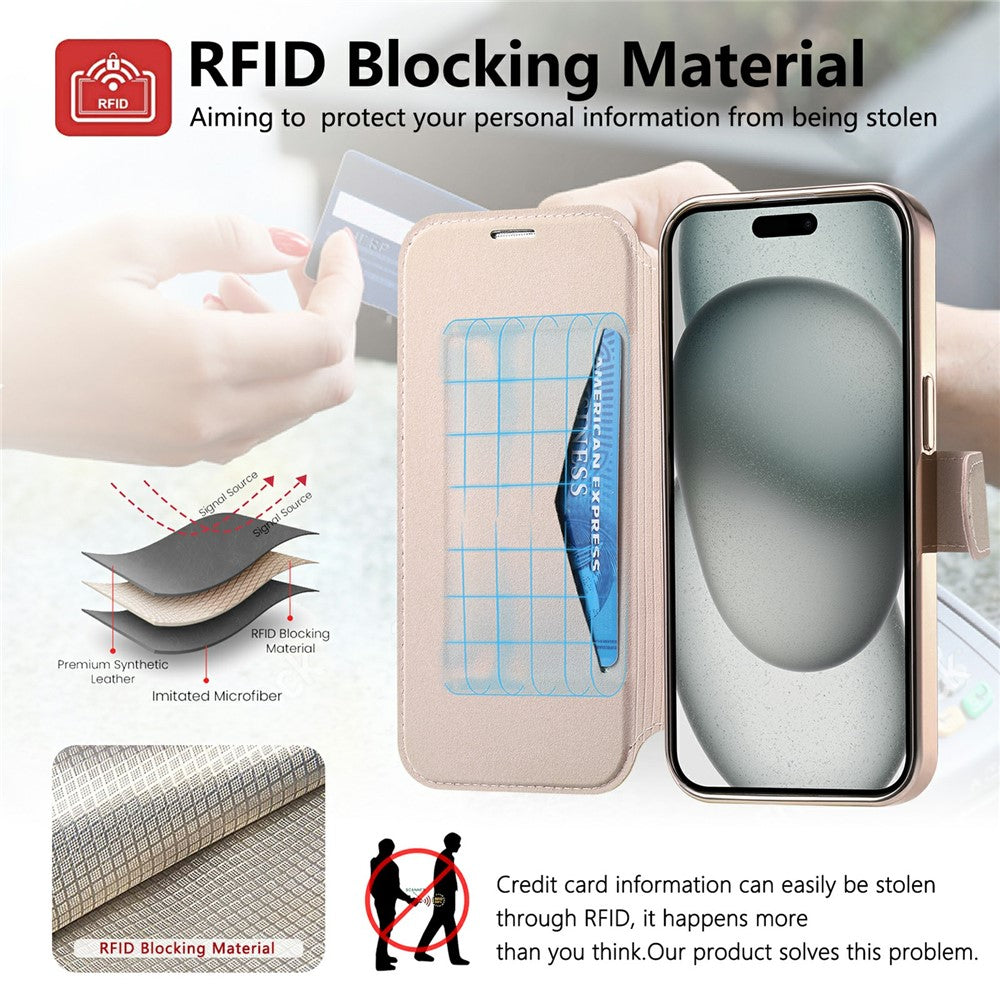 For iPhone 17 Pro Case Compatible with MagSafe Detachable Leather Phone Cover with Lens Film