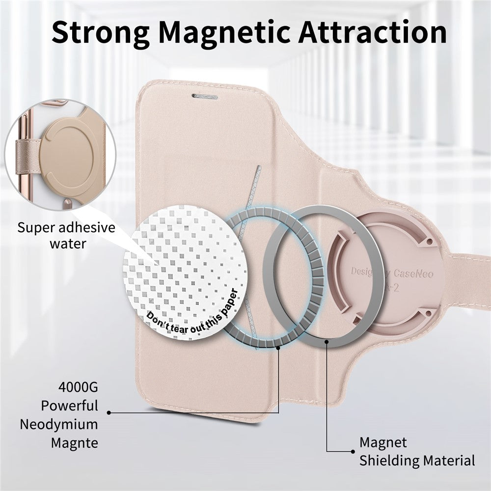 For iPhone Air Case Compatible with MagSafe Detachable Leather Phone Cover with Lens Film