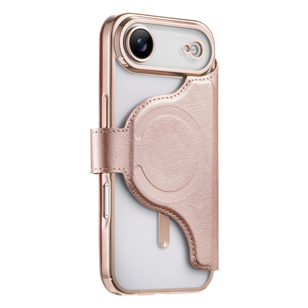 For iPhone Air Case Compatible with MagSafe Detachable Leather Phone Cover with Lens Film