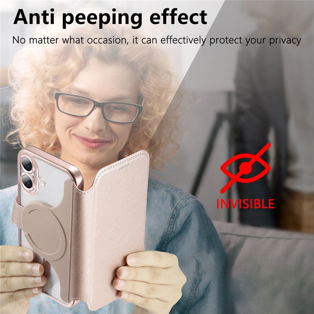 For iPhone 17 Case Compatible with MagSafe Detachable Leather Phone Cover with Lens Film