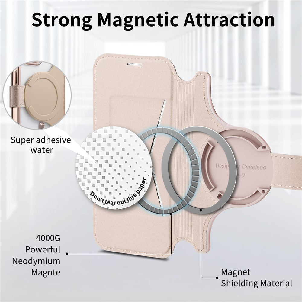 For iPhone 17 Case Compatible with MagSafe Detachable Leather Phone Cover with Lens Film