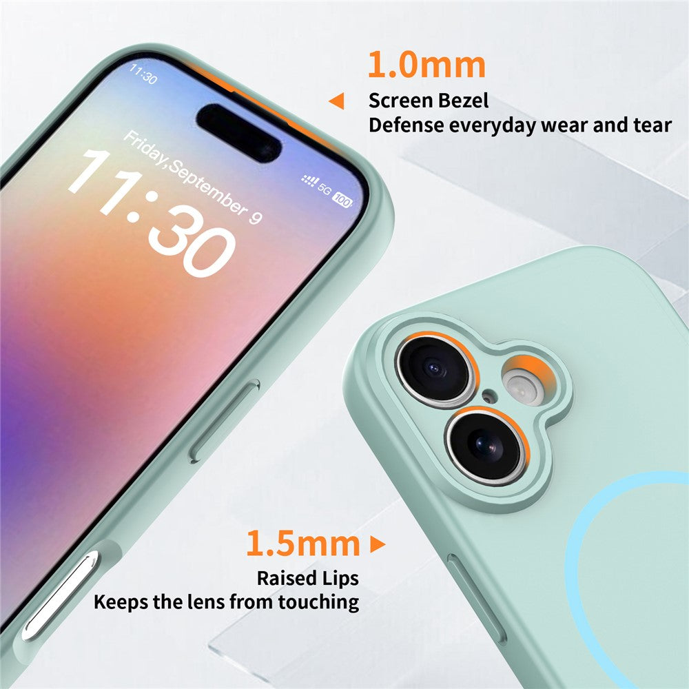 Coque magnétique pour iPhone 17 en PC et TPU avec film de protection d'écran en verre trempé