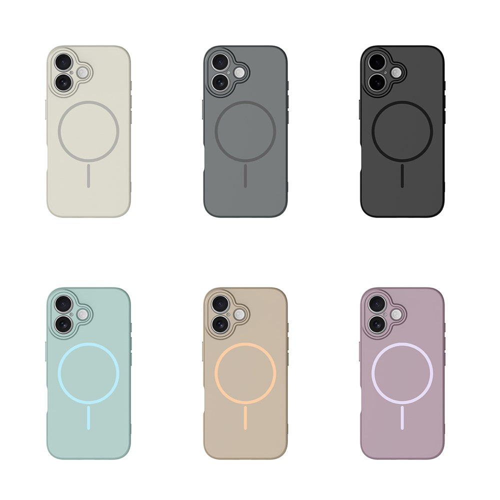 Coque magnétique pour iPhone 17 en PC et TPU avec film de protection d'écran en verre trempé