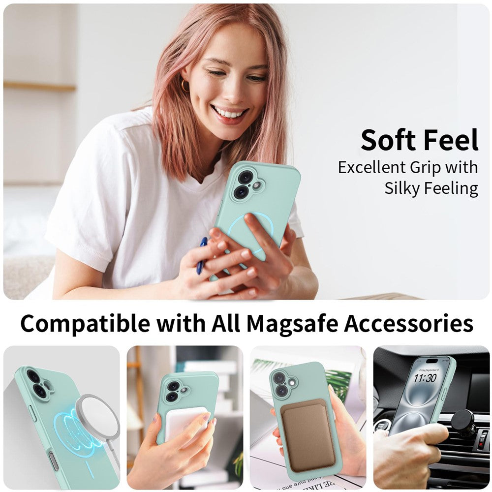 For iPhone 16 Plus Magnetic Case PC + TPU Phone Cover with Tempered Glass Screen Film
