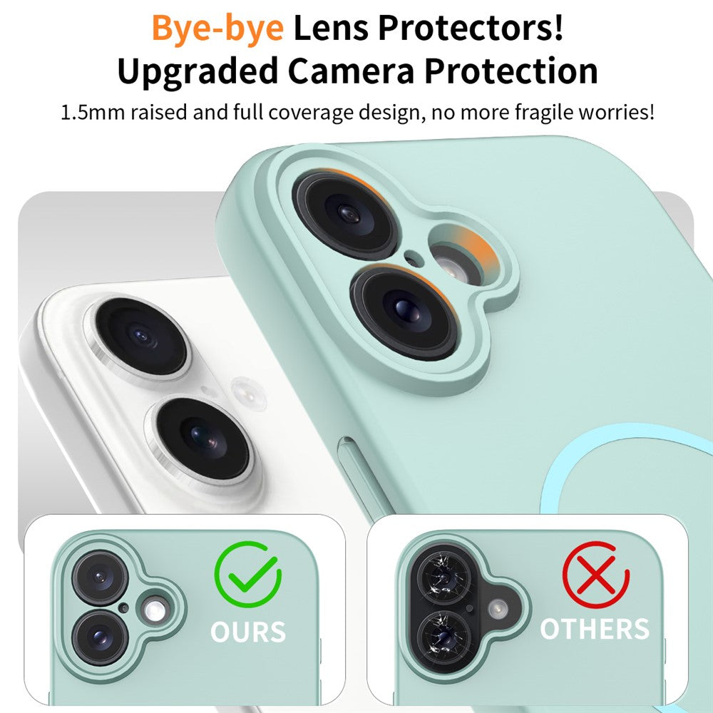 For iPhone 16 Plus Magnetic Case PC + TPU Phone Cover with Tempered Glass Screen Film