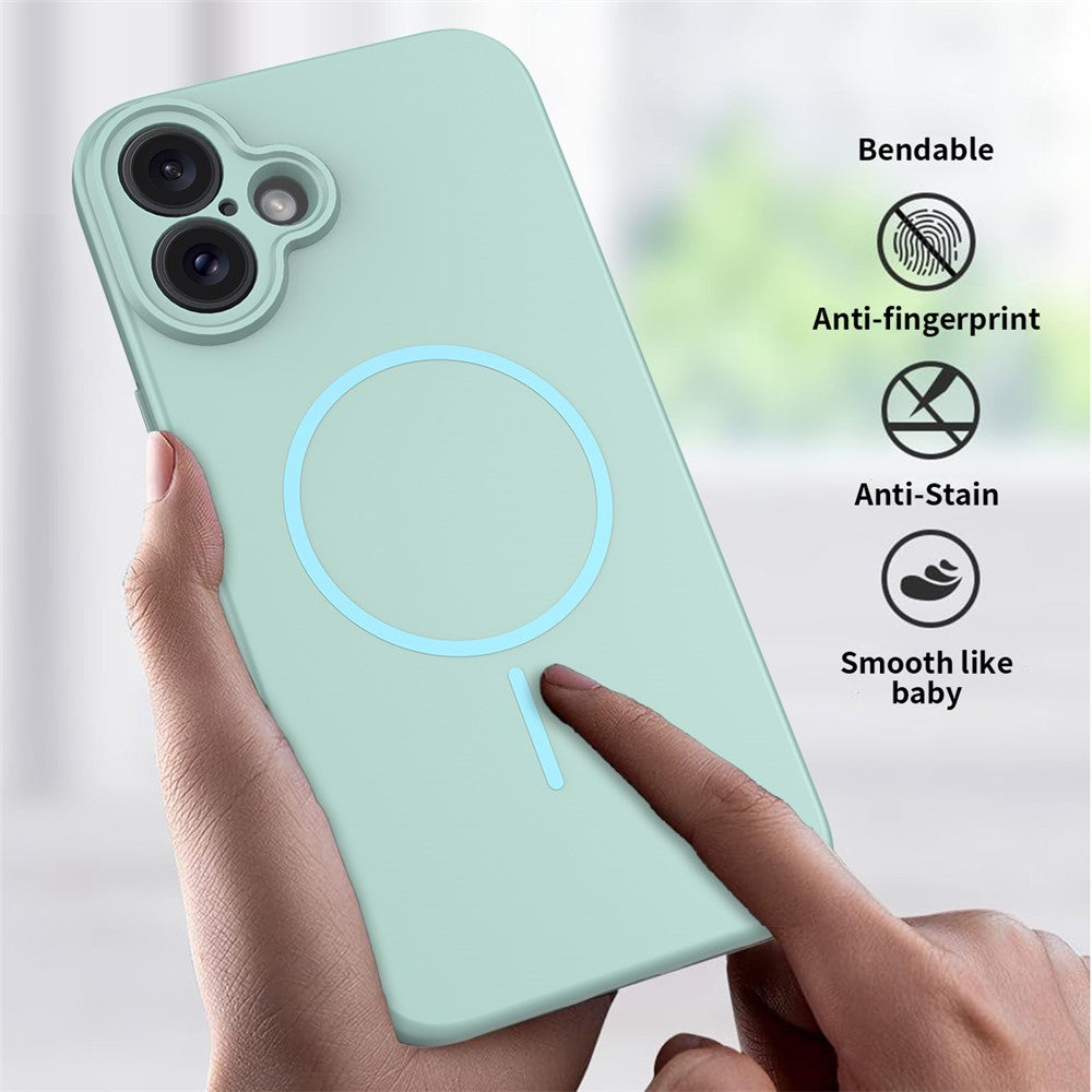 For iPhone 16 Plus Magnetic Case PC + TPU Phone Cover with Tempered Glass Screen Film