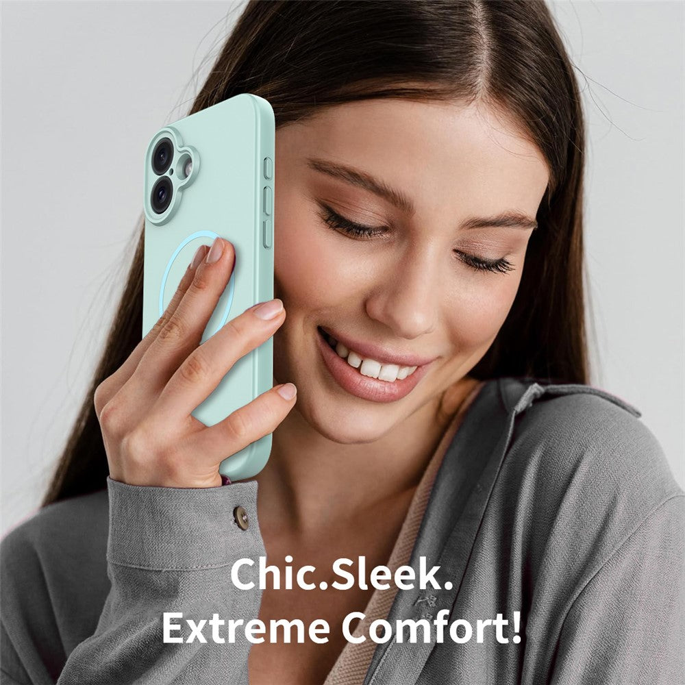 For iPhone 16 Plus Magnetic Case PC + TPU Phone Cover with Tempered Glass Screen Film