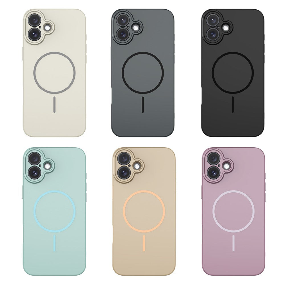 For iPhone 16 Plus Magnetic Case PC + TPU Phone Cover with Tempered Glass Screen Film