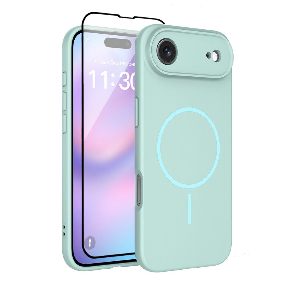 Funda magnética para iPhone Air, de PC + TPU, con protector de pantalla de vidrio templado.