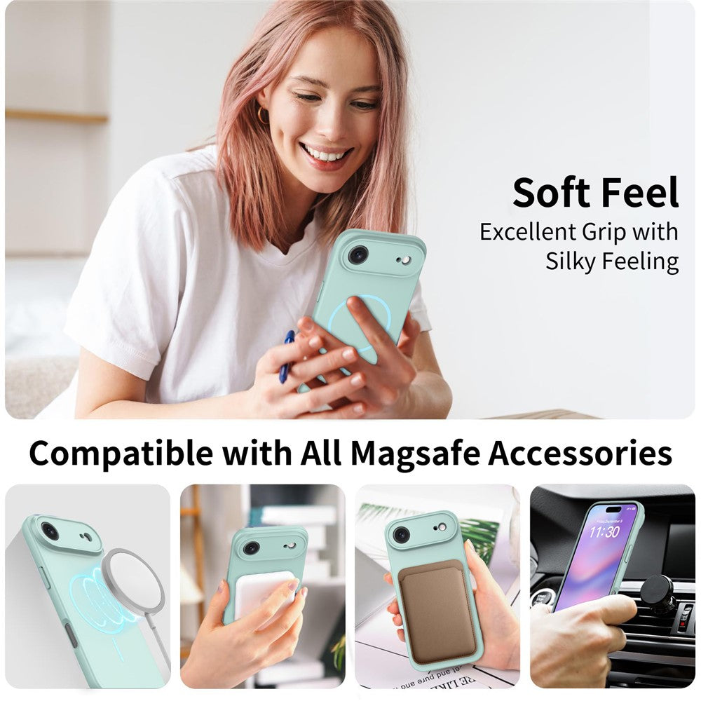 For iPhone Air Magnetic Case PC + TPU Phone Cover with Tempered Glass Screen Film