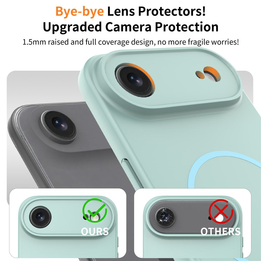 For iPhone Air Magnetic Case PC + TPU Phone Cover with Tempered Glass Screen Film