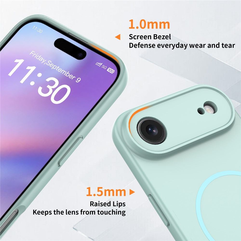 For iPhone Air Magnetic Case PC + TPU Phone Cover with Tempered Glass Screen Film