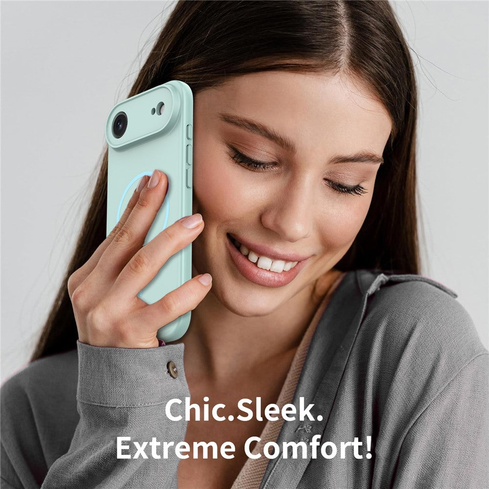 For iPhone Air Magnetic Case PC + TPU Phone Cover with Tempered Glass Screen Film