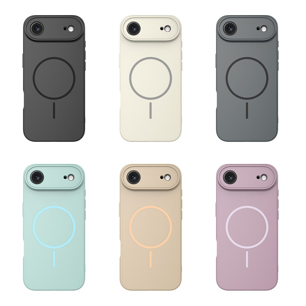 For iPhone Air Magnetic Case PC + TPU Phone Cover with Tempered Glass Screen Film