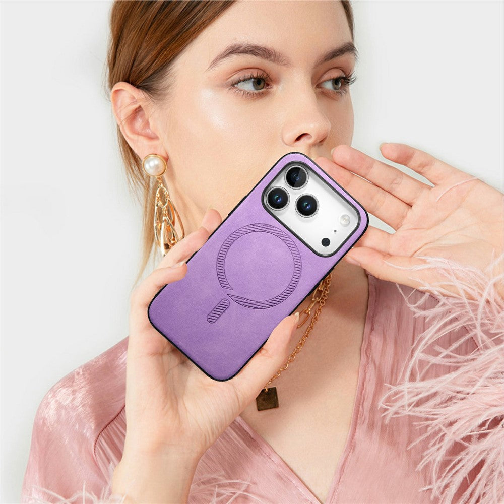 Étui arrière en cuir pour iPhone 17 Pro compatible avec MagSafe, au toucher doux.