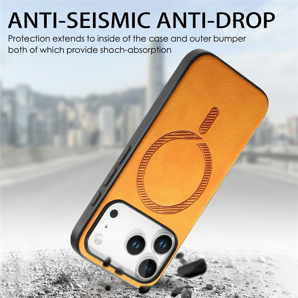 Étui arrière en cuir pour iPhone 17 Pro compatible avec MagSafe, au toucher doux.