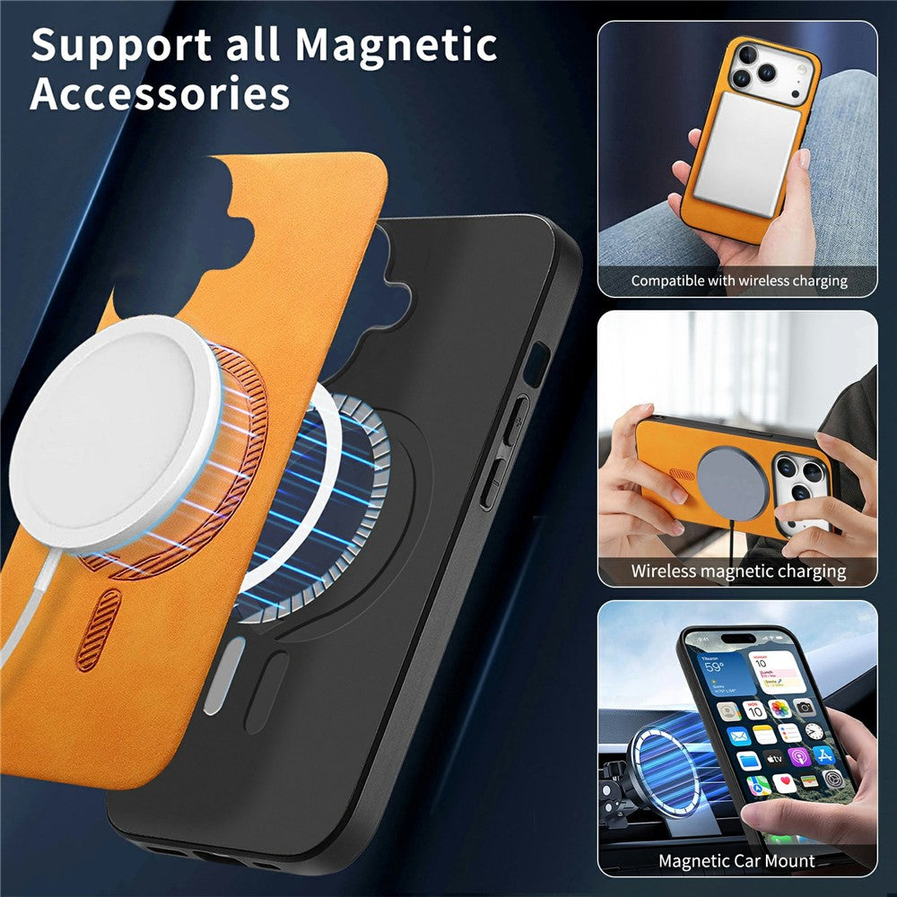 Étui arrière en cuir pour iPhone 17 Pro compatible avec MagSafe, au toucher doux.