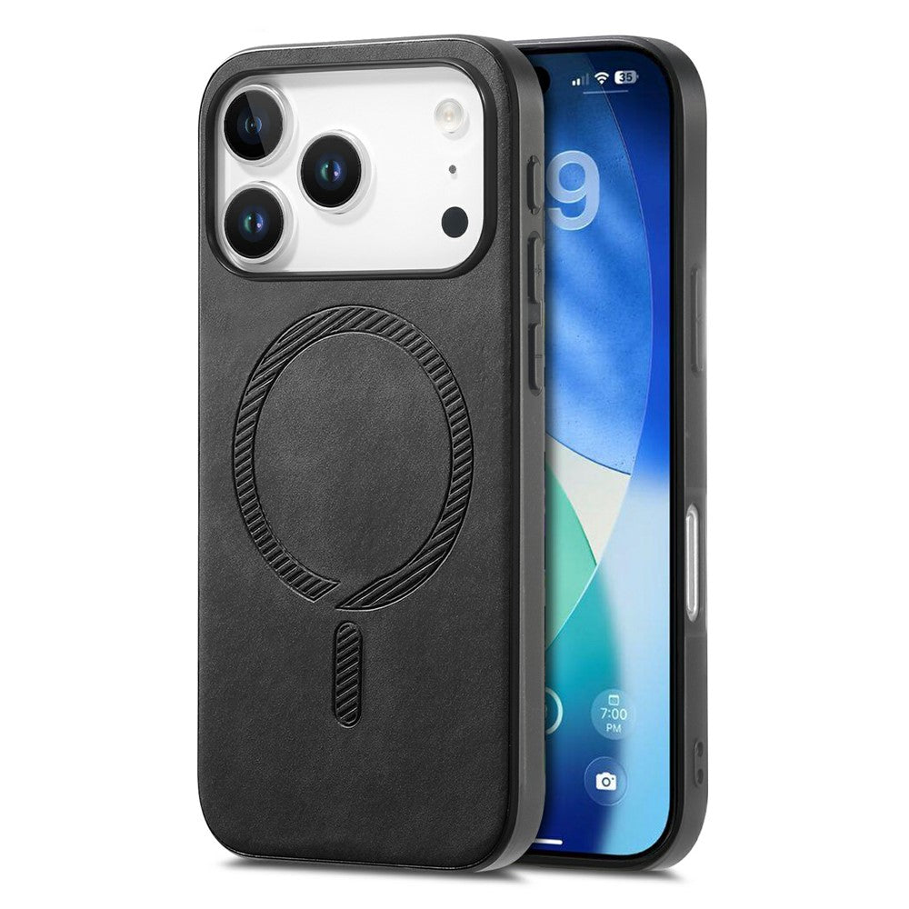 Étui arrière en cuir pour iPhone 17 Pro compatible avec MagSafe, au toucher doux.