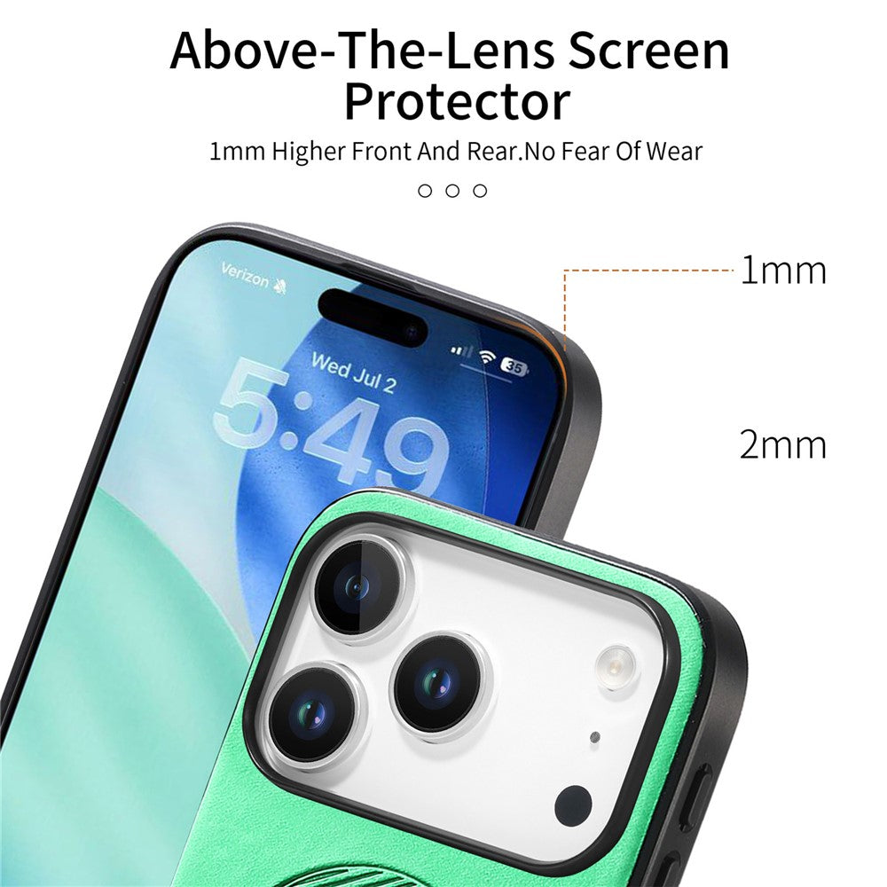 For iPhone 17 Pro Max Leather Back Case Compatible with MagSafe Skin-touch Phone Cover