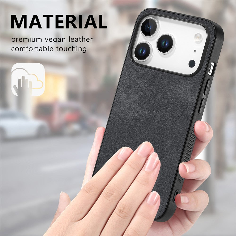 For iPhone 17 Pro Max Case Shockproof Slim Retro Leather Phone Back Cover