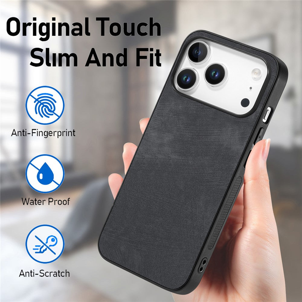 For iPhone 17 Pro Max Case Shockproof Slim Retro Leather Phone Back Cover