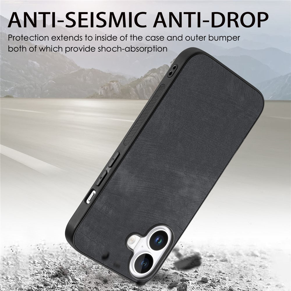 For iPhone 17 Case Shockproof Slim Retro Leather Phone Back Cover