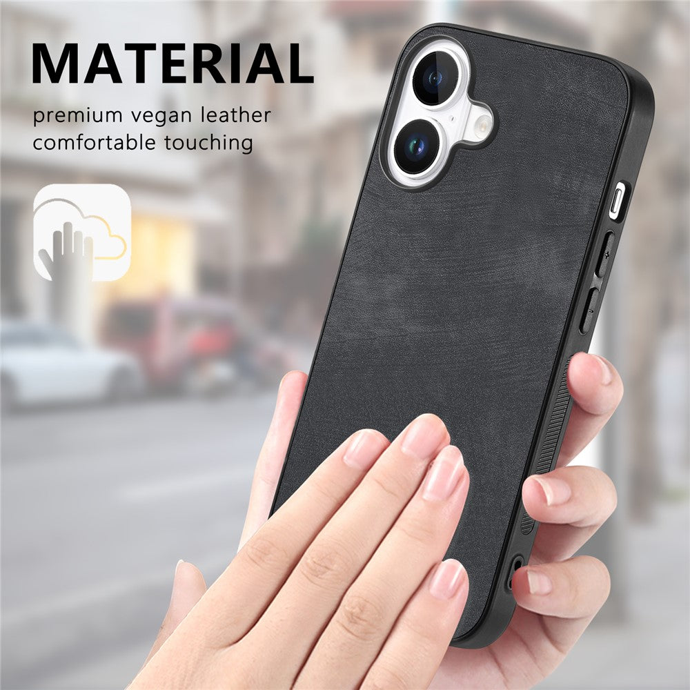 For iPhone 17 Case Shockproof Slim Retro Leather Phone Back Cover