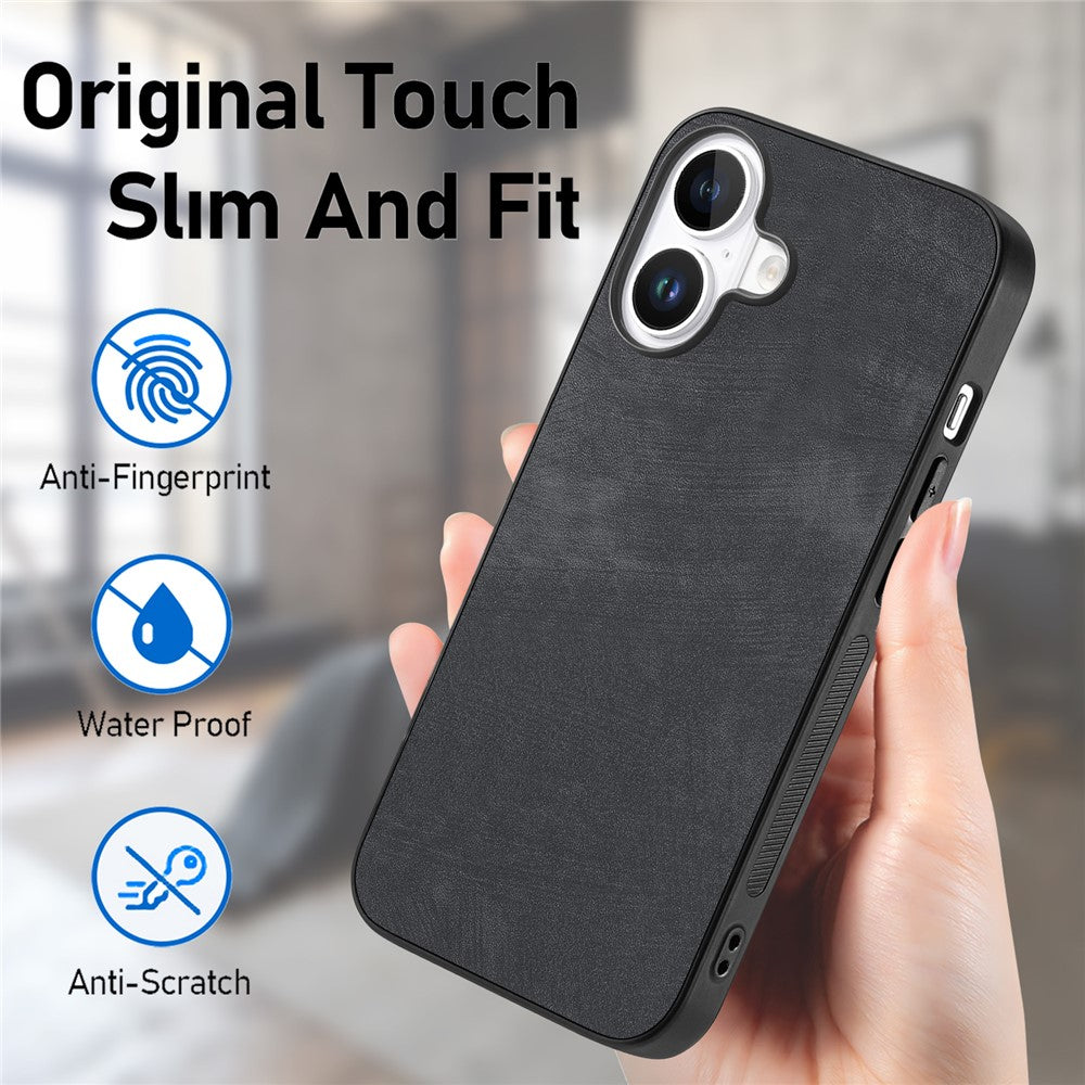 For iPhone 17 Case Shockproof Slim Retro Leather Phone Back Cover
