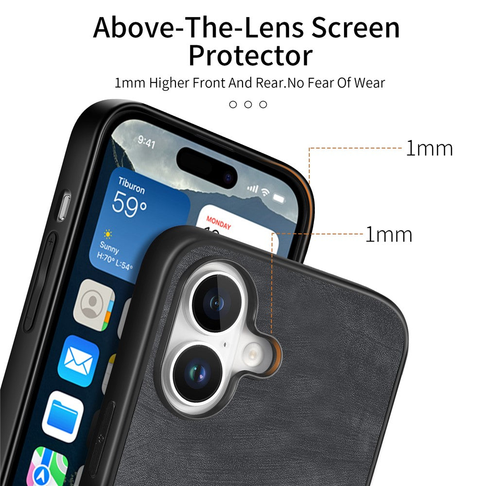 For iPhone 17 Case Shockproof Slim Retro Leather Phone Back Cover