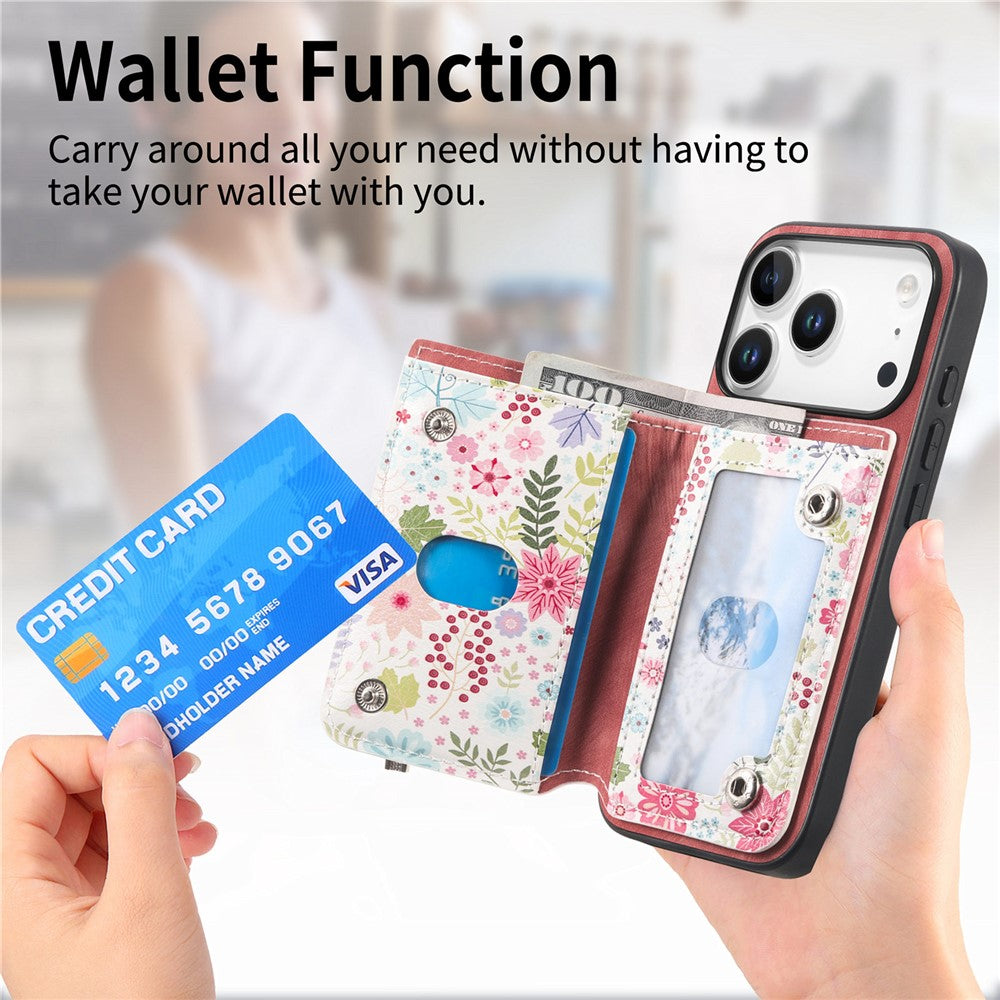 Étui en cuir pour iPhone 17 Pro avec protection RFID, fermeture éclair, porte-cartes et support intégré 