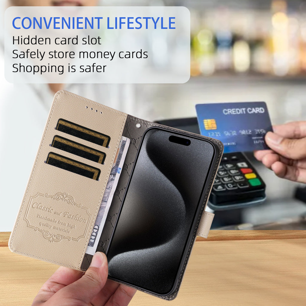 For Samsung Galaxy S26 / S26 Pro Case RFID Blocking 3 Card Slots PU Leather Phone Cover with Wrist Strap