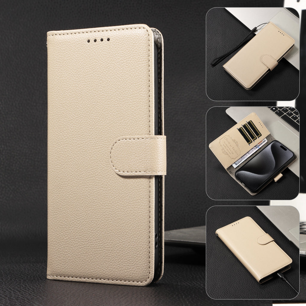 For Samsung Galaxy S26 / S26 Pro Case RFID Blocking 3 Card Slots PU Leather Phone Cover with Wrist Strap