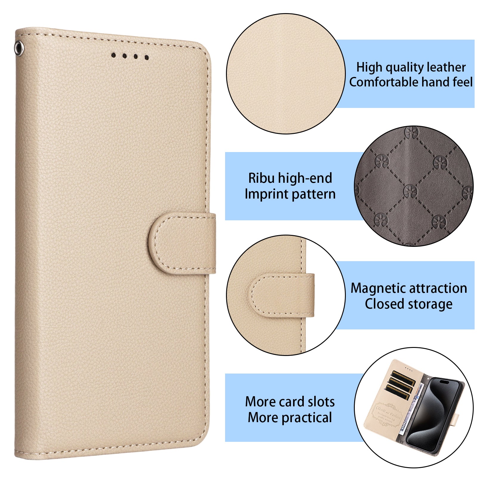 For Samsung Galaxy S26 / S26 Pro Case RFID Blocking 3 Card Slots PU Leather Phone Cover with Wrist Strap