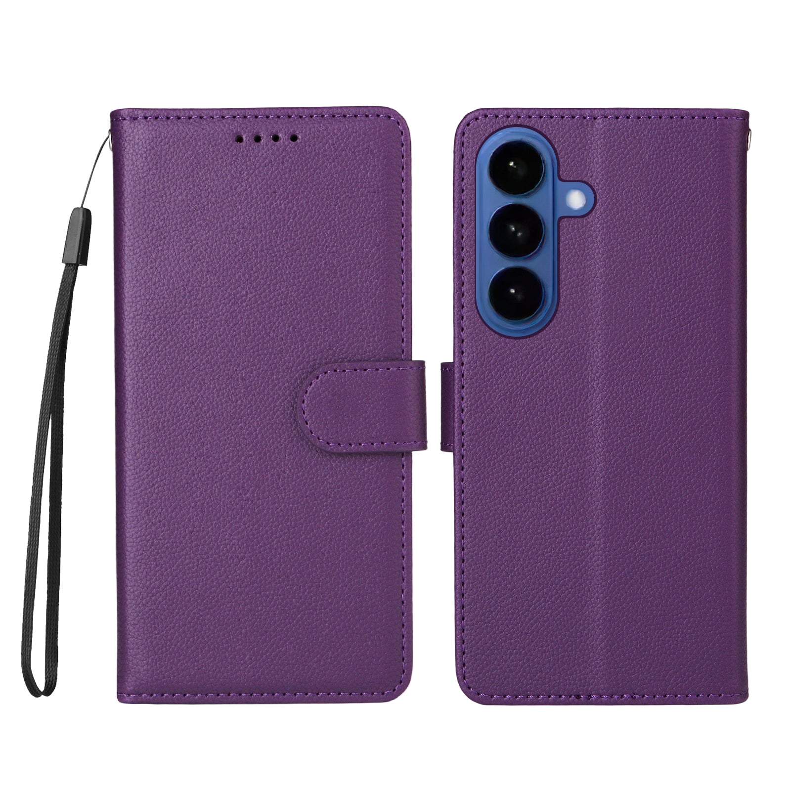 For Samsung Galaxy S26 / S26 Pro Case RFID Blocking 3 Card Slots PU Leather Phone Cover with Wrist Strap