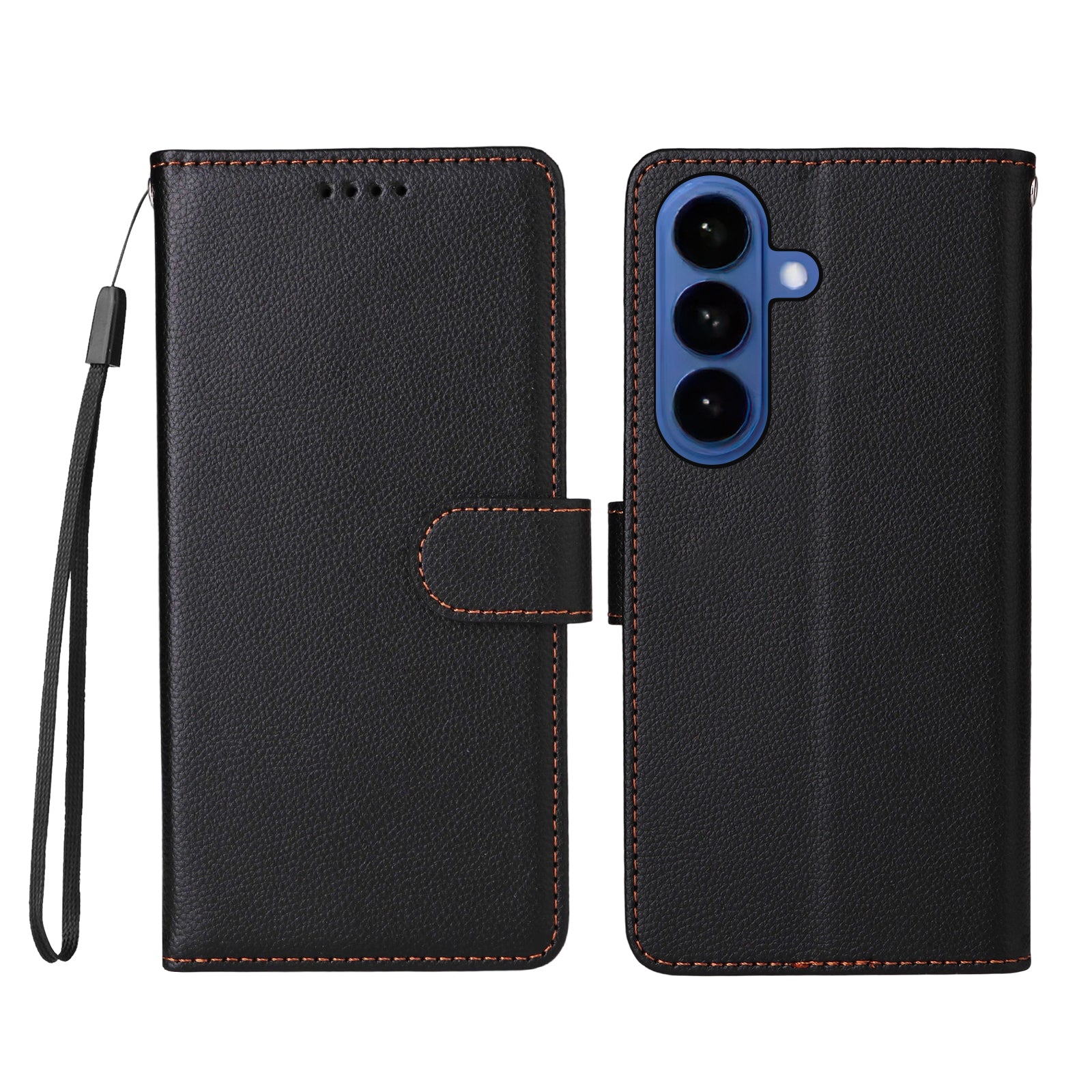 For Samsung Galaxy S26 / S26 Pro Case RFID Blocking 3 Card Slots PU Leather Phone Cover with Wrist Strap