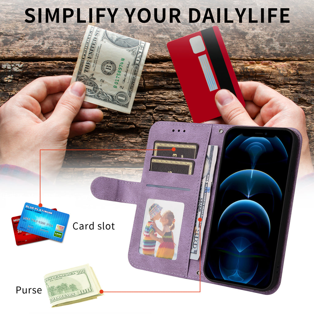 For Samsung Galaxy S26 Ultra Leather Wallet Cases Skin Touch Phone Cover Stand with Strap